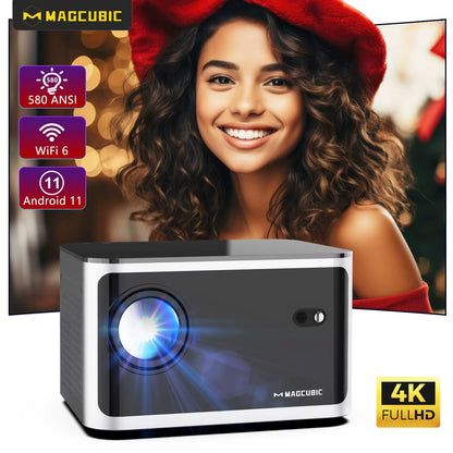 580ANSI Auto Focus Projector Android 11 4K 1080P Wifi6 Voice Control Allwinner H713 BT5.0 Home Cinema HY350 Pro